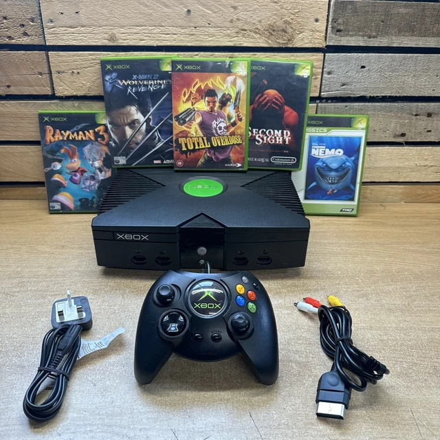 MICROSOFT ORIGINAL XBOX Bundle Controller Cables Working Setup 5 Games