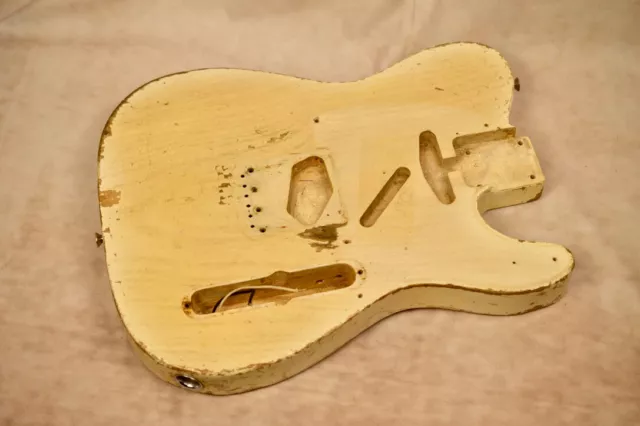 Vintage 1956 Fender Telecaster Body - Original Finish, Cathedral Ash, WhiteGuard