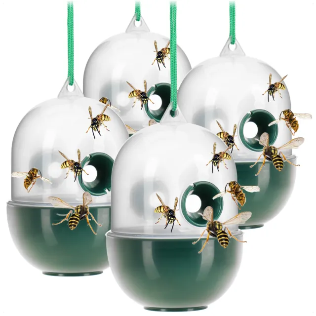 4x Insektenfalle aus Kunststoff - Wespenfalle zum Aufhängen