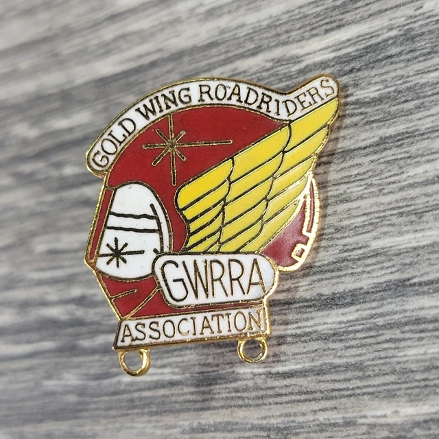 GWRRA Gold Wing Road Riders Association Helmet Pin Buttton Motorcycle Honda VTG