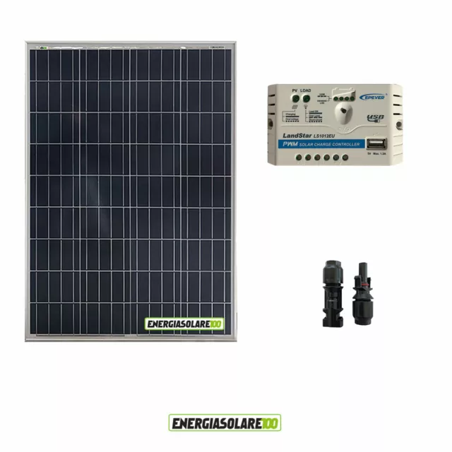Photovoltaik Solar Kit Panel 100W 12V PWM Controller 10A Camper Heimboot