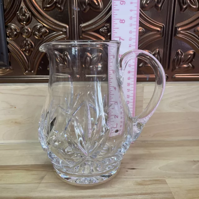 American Brilliant Period Cut Clear Glass Small Pitcher Squat Jug 7” X Fern ABP 5