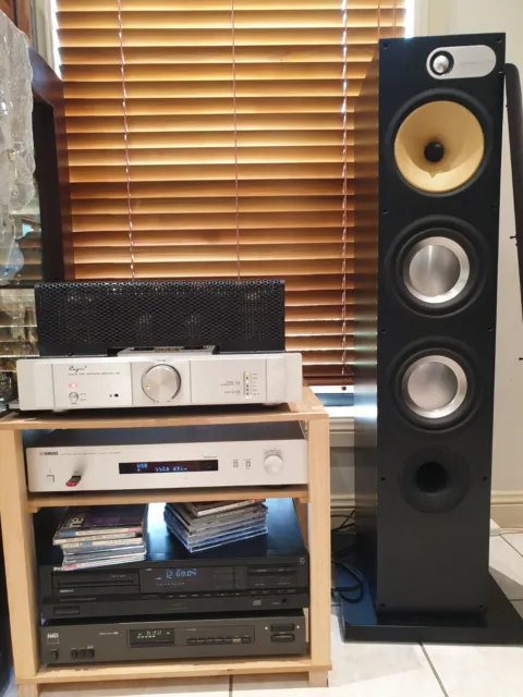 Cayin Amp, B&W speakers, Yamaha Network player, Philips CD player and NAD tuner
