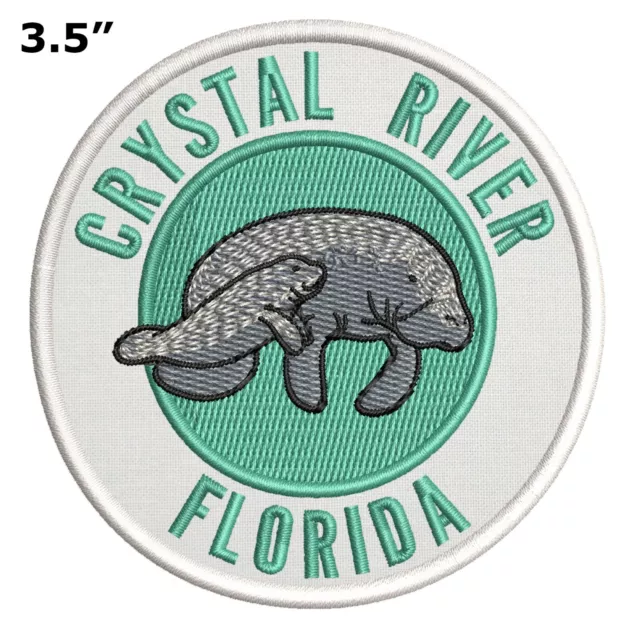 Crystal River Florida Manatee PATCH Embroidered Iron-on Applique Souvenir