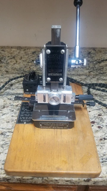 Early Kingsley Company Hot Foil Hot Typeset Machine Original With Dust Cover