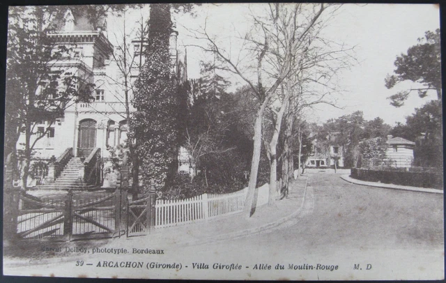 Cpa 33 Arcachon Villa Giroflee - Allee Du Moulin Rouge