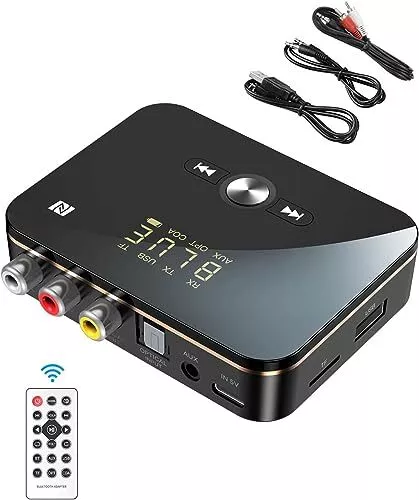 1Mii Transmetteur Recepteur Bluetooth 5.3, Adaptateur Bluetooth pour  Système Audio, 3,5 mm Jack AUX pour TV/Haut-parleurs/Voiture/Voyage en  Avion/Ecouteurs, Portable, Plug and Play : : High-Tech
