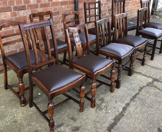 LARGE COLLECTION OF OAK 1920s DINING CHAIRS- IDEAL FOR PUBS, RESTAURANTS ETC