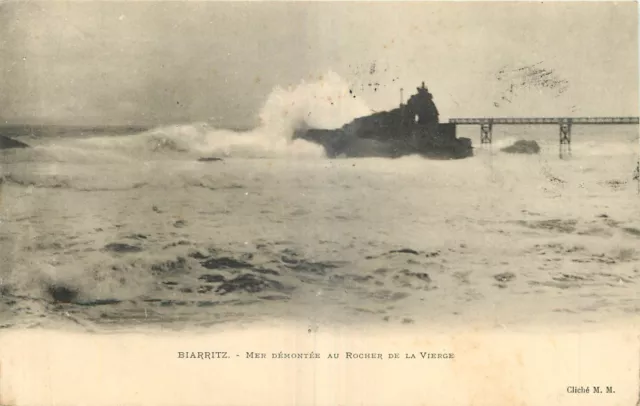 64   Biarritz    Mer Demontee Au Rocher De La Vierge