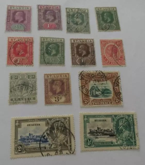 St Lucia KEd to KGV small collection used