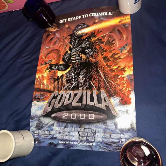 Rare Godzilla 2000 Movie Poster 13.5”X 20” Theater Promo Shipped Rolled No Holes