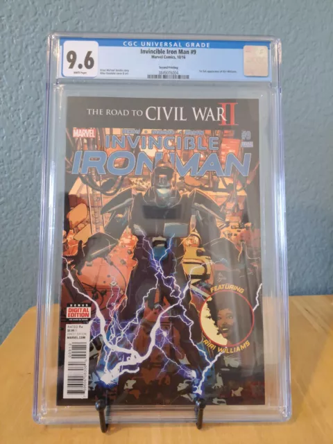 INVINCIBLE IRON MAN #9 (2016) CGC 9.6 2nd Print 1st App RiRi Williams Ironheart