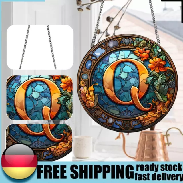 Suncatcher Panel Sun Catchers Wall Hanging Decor Stained Glass Q Round Acrylic D