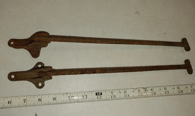 Vtg Cast Iron Wall Mount Folding Swinging Hooks "Towel" Bar Lot For Horse Tack?