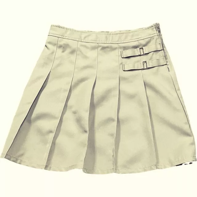 FRENCH TOAST Pleated Skort Scooter Girl’s SZ 14 Khaki Adjust Waist Hidden Shorts