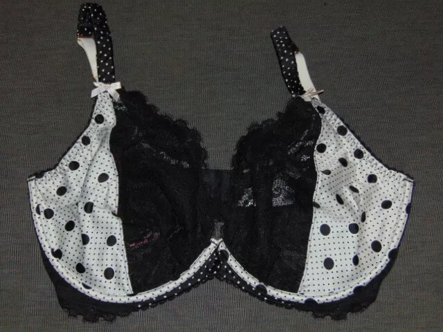 NEW! Marks & Spencer Boutique black and cream spotted non-padded plunge bra