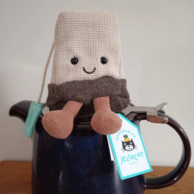 Peluche Jellycat Jellycat Amuseables Steepy Tea Bag UK EXCLUSIVE Brand New Peluche Portachiavi Tè Rosso