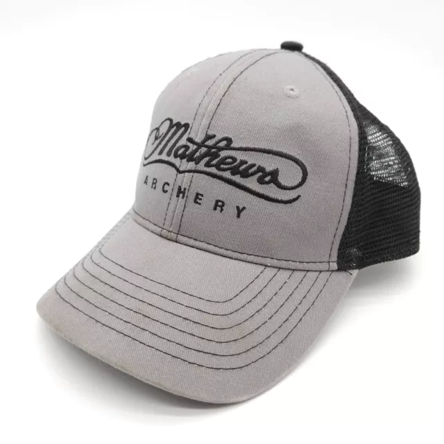 MATHEWS ARCHERY BOW Hunting Mesh Baseball Cap Snapback Hat Gray Black ...