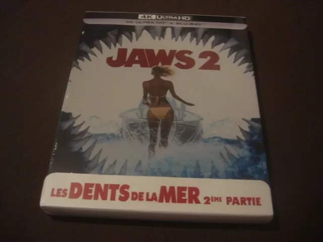 Blu ray 2D + 4K steelbook "Jaws 2 / Les dents de la mer 2" édition française 