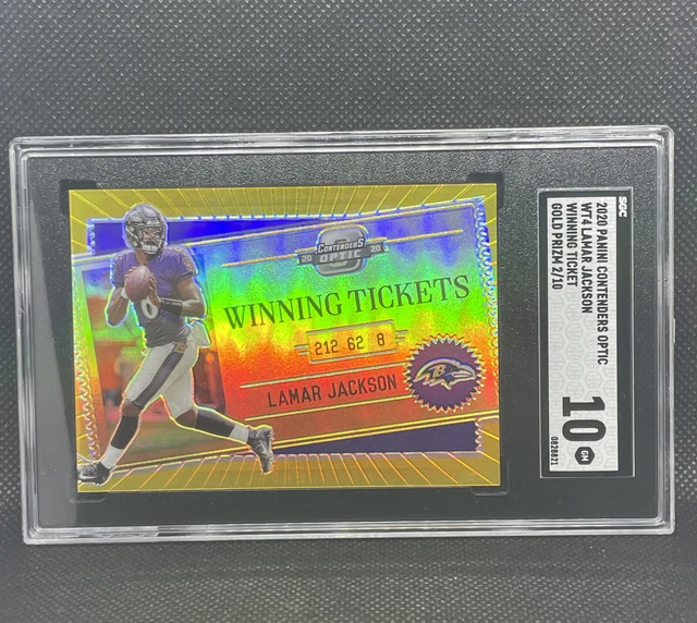 💎MINT Contenders Optic Winning Ticket Gold Prizm Lamar Jackson SGC 10 /10!