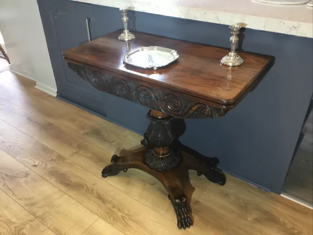 A Very Fine & Beautiful Quality William Iv Rosewood Tea Table , Circa 1840. 3