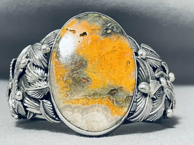 Monumental San Felipe Huge Honeybee Sterling Silver Leaves Bracelet Monumental San Felipe Huge Honeybee Sterling Silver Leaves Bracelet