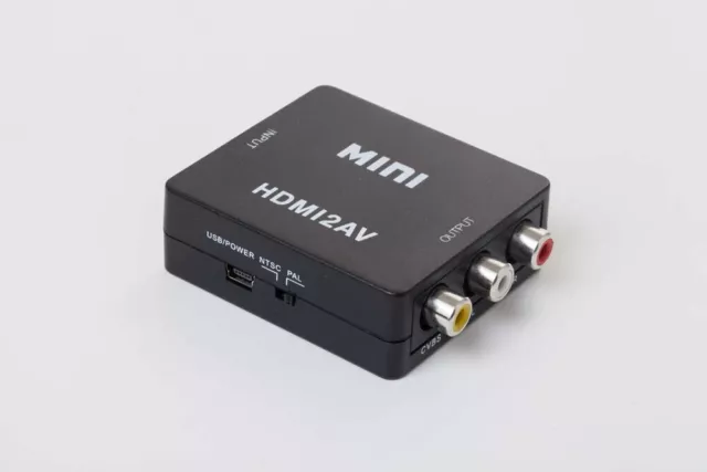 HDMI auf Cinch Adapter 3RCA AV Composite Audio Video Converter - schwarz