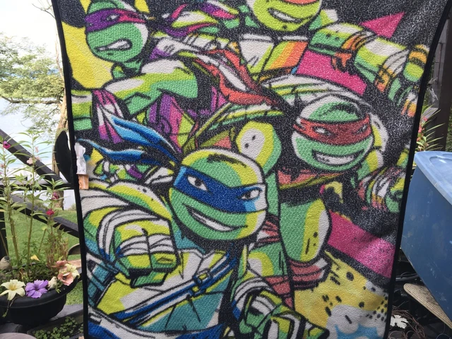 Vintage Velour Teenage Mutant Ninja Turtles Blanket Throw Bedspread