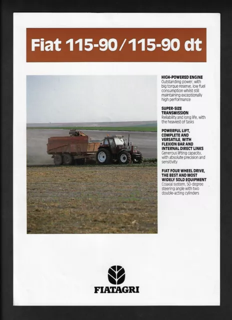 FIATAGRI FIAT 115-90/115-90 dt TRACTORS SPECIFICATIONS BROCHURE