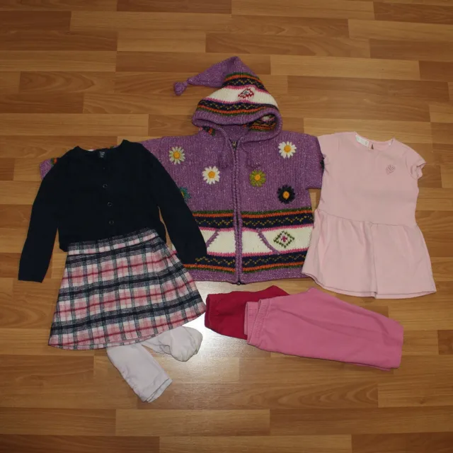 Bellissimo pacchetto vestiti per ragazze 7 articoli tra cui cappotto viola super carino 2-3 anni