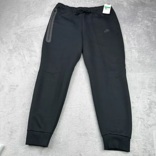 Nike Tech Fleece Joggers Mens Extra Large Black Slim Fit Sweatpants Zip Pockets