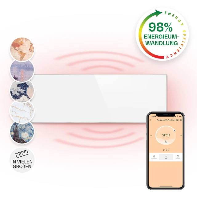 Infrarotheizung mit Thermostat 300 W WiFi Infrarot Heizung Wand Heizstrahler