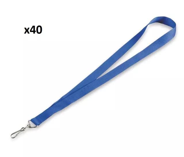 Blue Lanyards w swivel hook  4 packs of 10   36" Flat neck cord 5/16" wide
