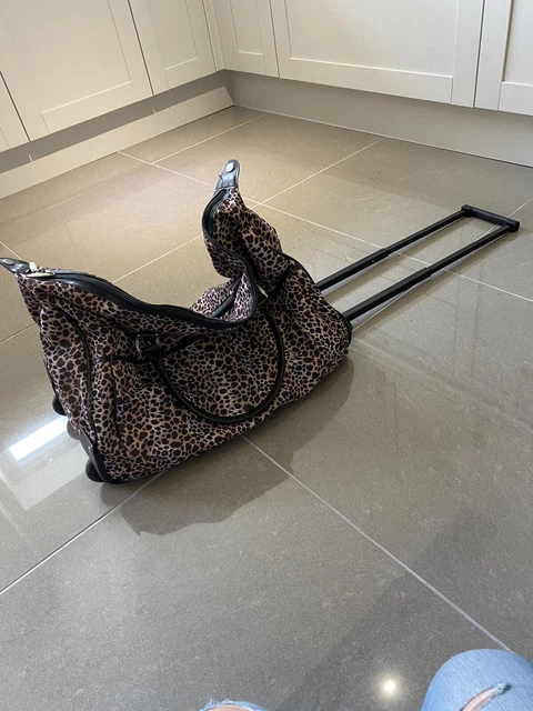 Animal Print Bag Travel Luggage Wheels Holdall Carry Handles Case Holiday Away