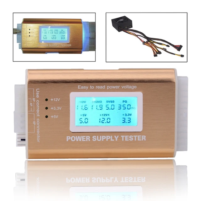Tester di tensione PC LCD digitale 20/24 pin 4 alimentatore ATX BTX ITX SATA HDD disco rigido