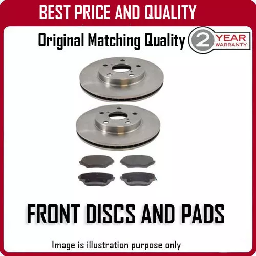 Front Brake Discs And Pads For Volkswagen Passat Estate 2.8 V6 4Motion 5/1999-1/