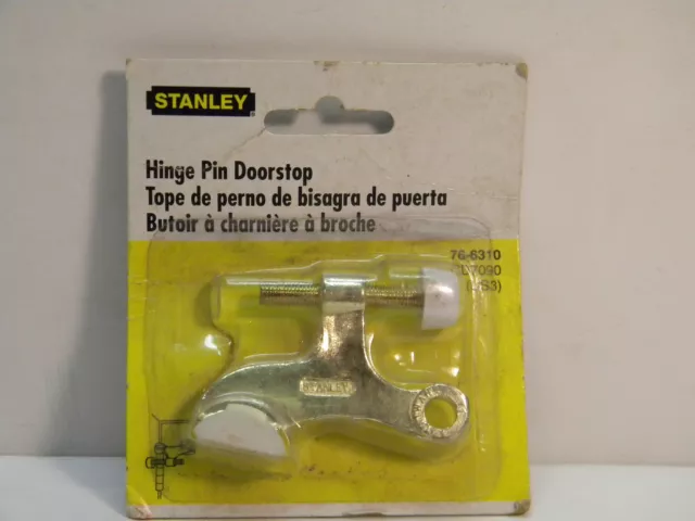 Stanley Hinge Pin Door Stop # 76-6310 Zinc - Bright Brass Finish Self Adjusting