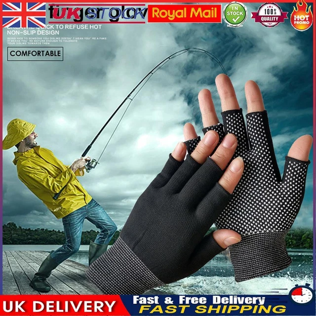 Fingerless Outdoor Bicycle Anti-skid Half Finger Fishing Gloves (Black)