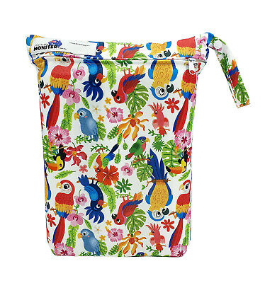 Reusable Wet Bag For Cloth Nappy/Diaper /Swimmers Tropical Birds