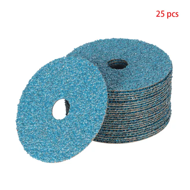 New 4.5" x 7/8" Zirconia Resin Fiber Sanding and Grinding Discs 24 Grit 25 Piece