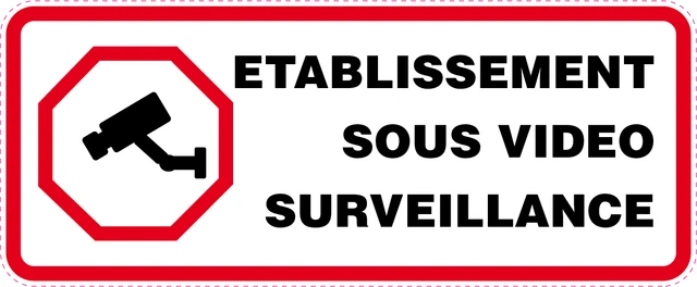 Etablissement Sous Video Surveillance A Imprimer AUTOCOLLANT PORTE PORTAIL Etablissement sous vidéo surveillance 2 ex