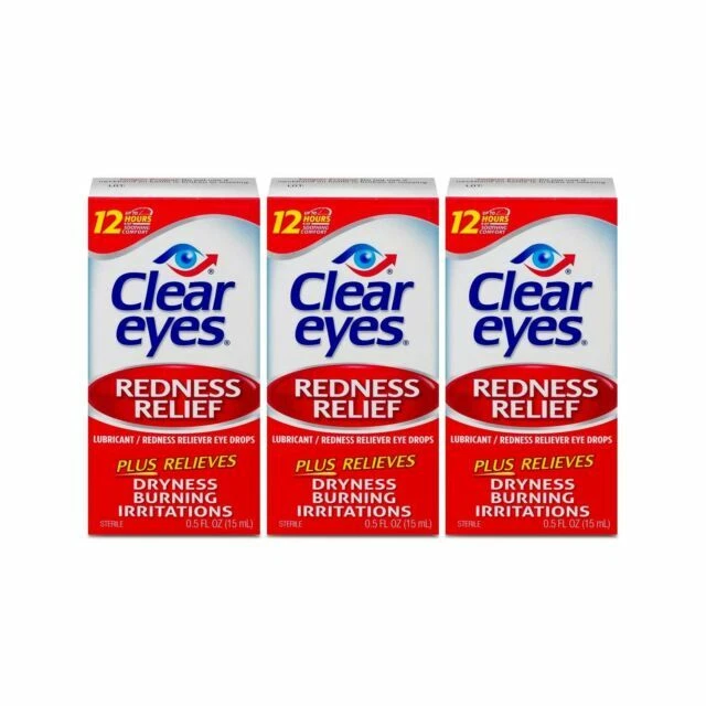 CLEAR EYES REDNESS Relief Eye Drops 0.5 FL Oz, 3pack 8.99 PicClick