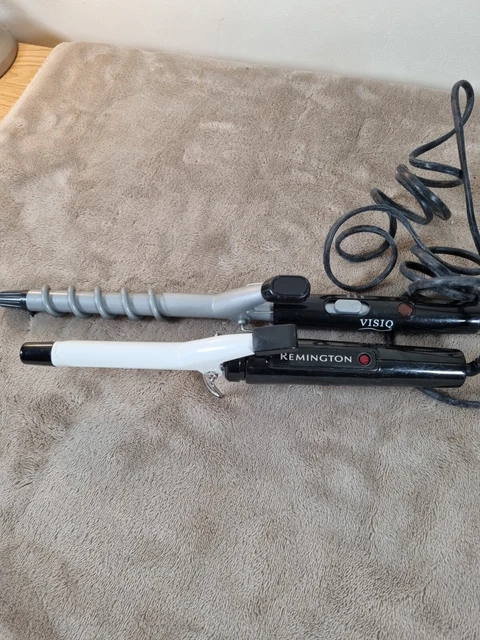 VISIQ REMINGTON HAIR Straighteners Ceramic Curling Irons Black and Silver 16.00 PicClick UK
