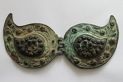 Antique Bulgarian Folklore Brass Belt Buckles Pafti 18 Century