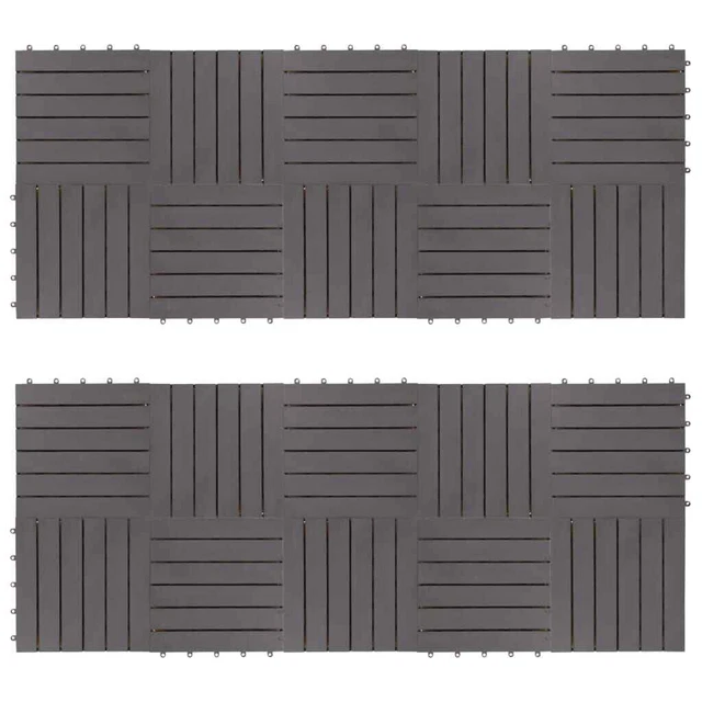 Vidaxl Decking Tiles 20 Pcs Gray Wash 11.8"X11.8" Solid Acacia Wood