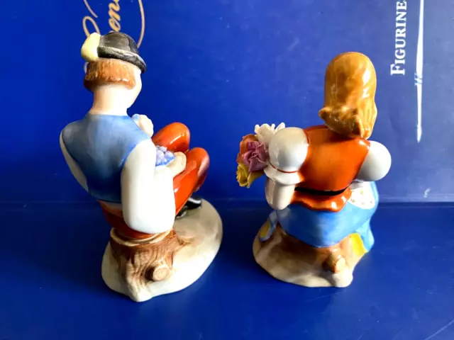 Antique Herend Porcelain Handpainted Hungarian Boy And Girl Figurines 3