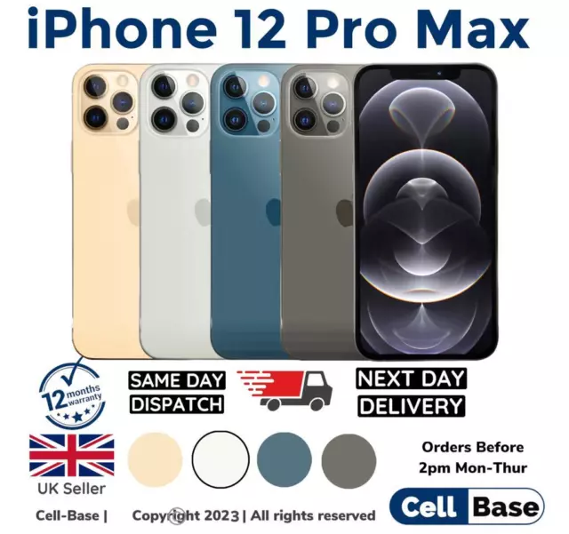 NEW Re- SEALED Apple iPhone 12 Pro Max 128GB 256GB Unlocked Smartphone WITH BOX