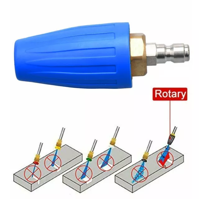 High Pressure 1/4" Washer Rotating Turbo Nozzle Spray Tip 4.0 GPM Quick 4000PSI