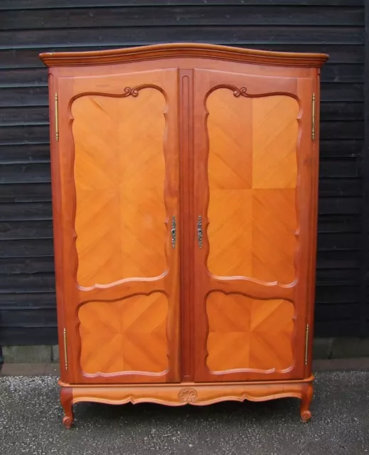 Louis XV Style Vintage French Mahogany Veneer 2 Door Wardrobe  -  (C2WR8)
