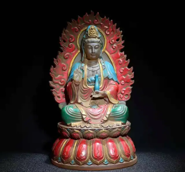 Chinese Old Beijing Glaze Handmade Exquisite Statue 76852